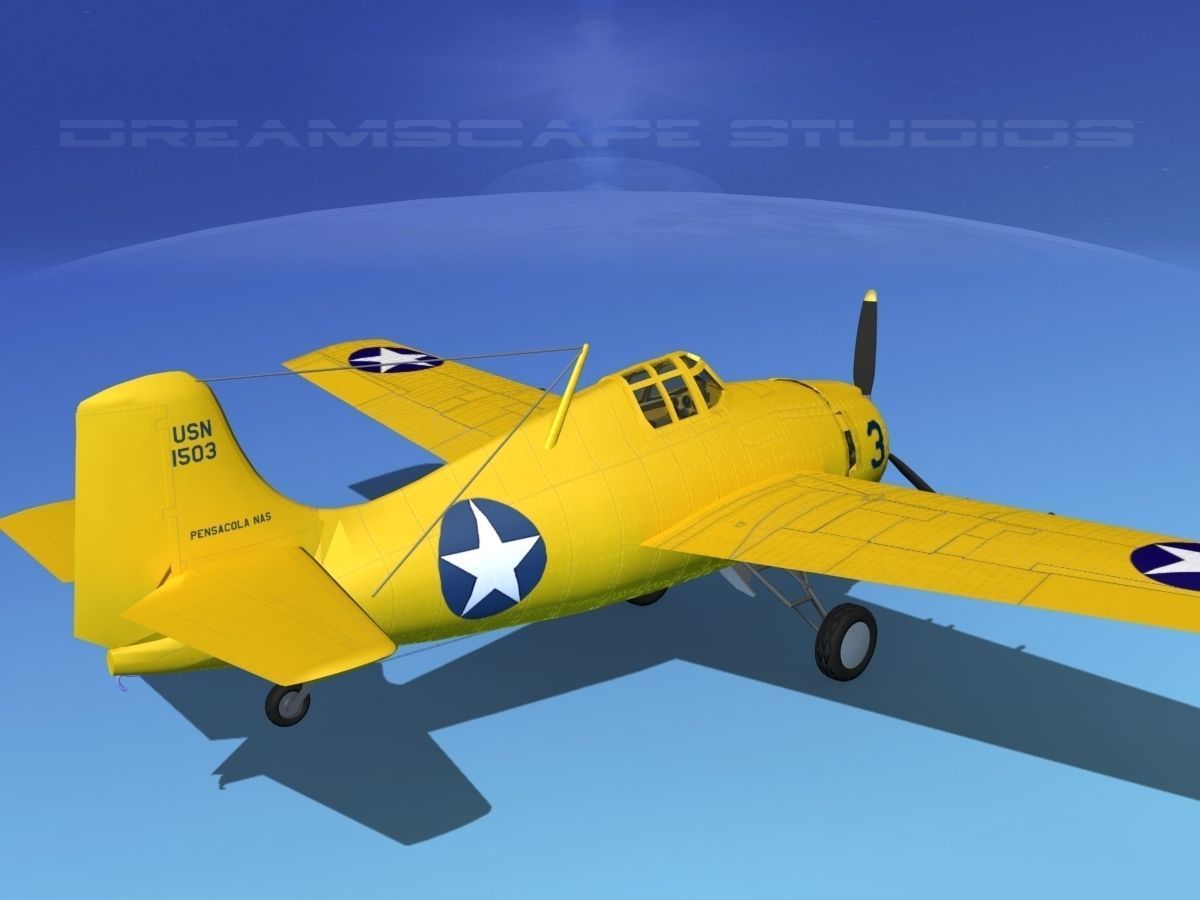Grumman F4F-3 Wildcat V16 3D model_5