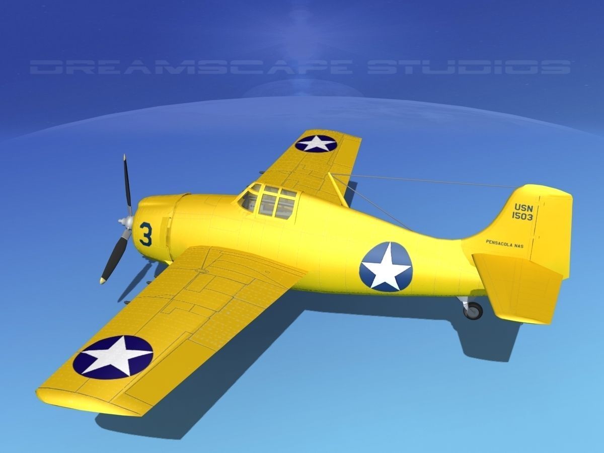 Grumman F4F-3 Wildcat V16 3D model_8