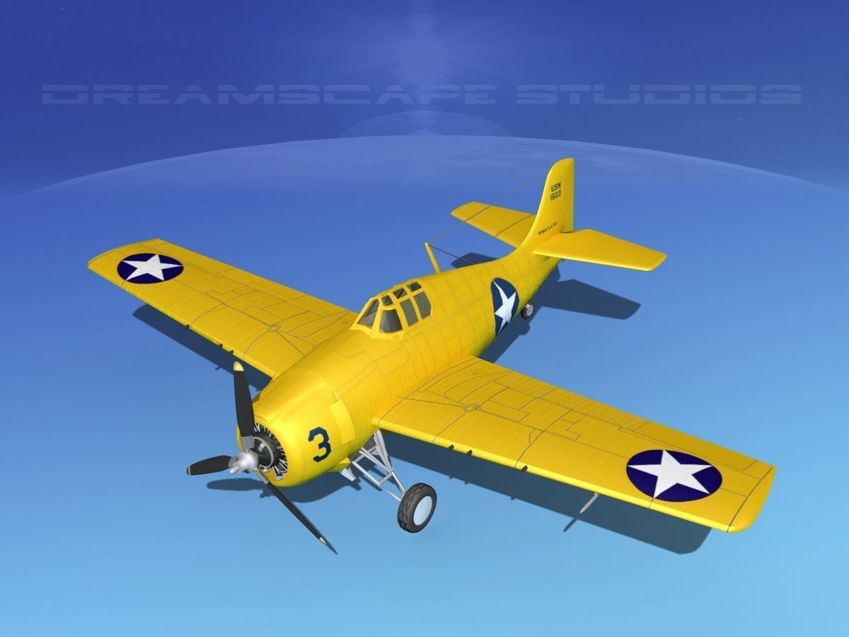 Grumman F4F-3 Wildcat V16 3D model_10