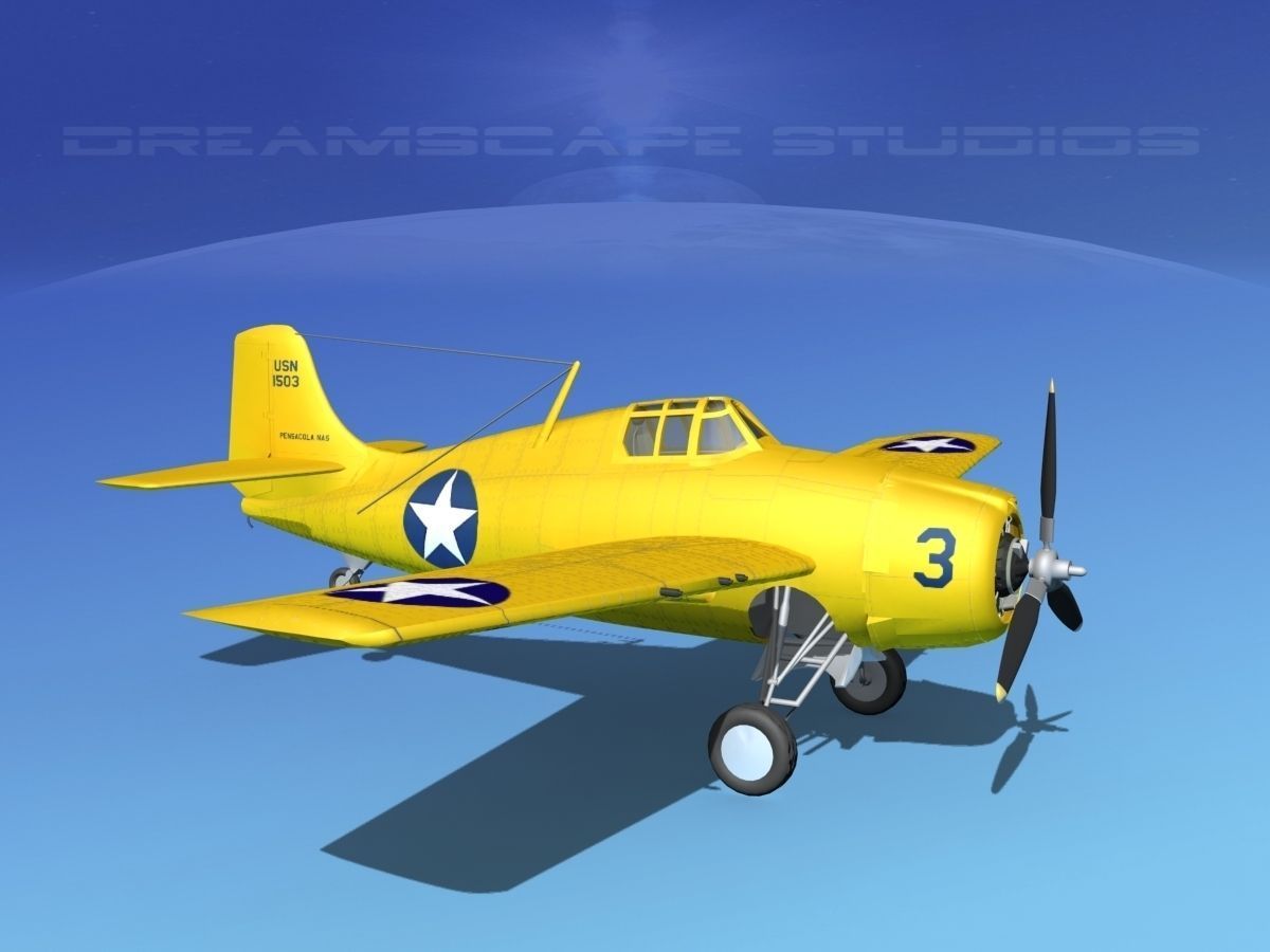 Grumman F4F-3 Wildcat V16 3D model_3