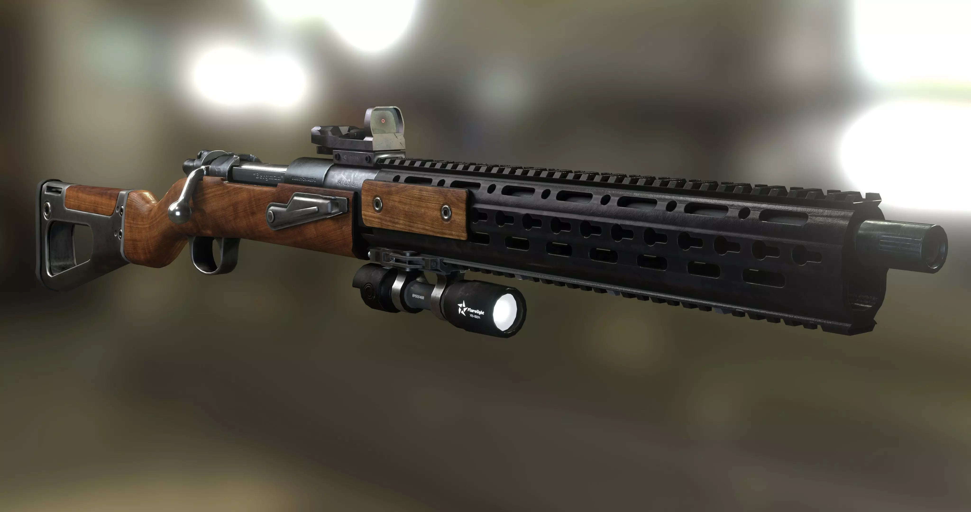 Karabiner 98k  Tactical Rifle Low-poly 3D model_0