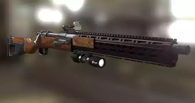 Karabiner 98k  Tactical Rifle Low-poly 3D model
