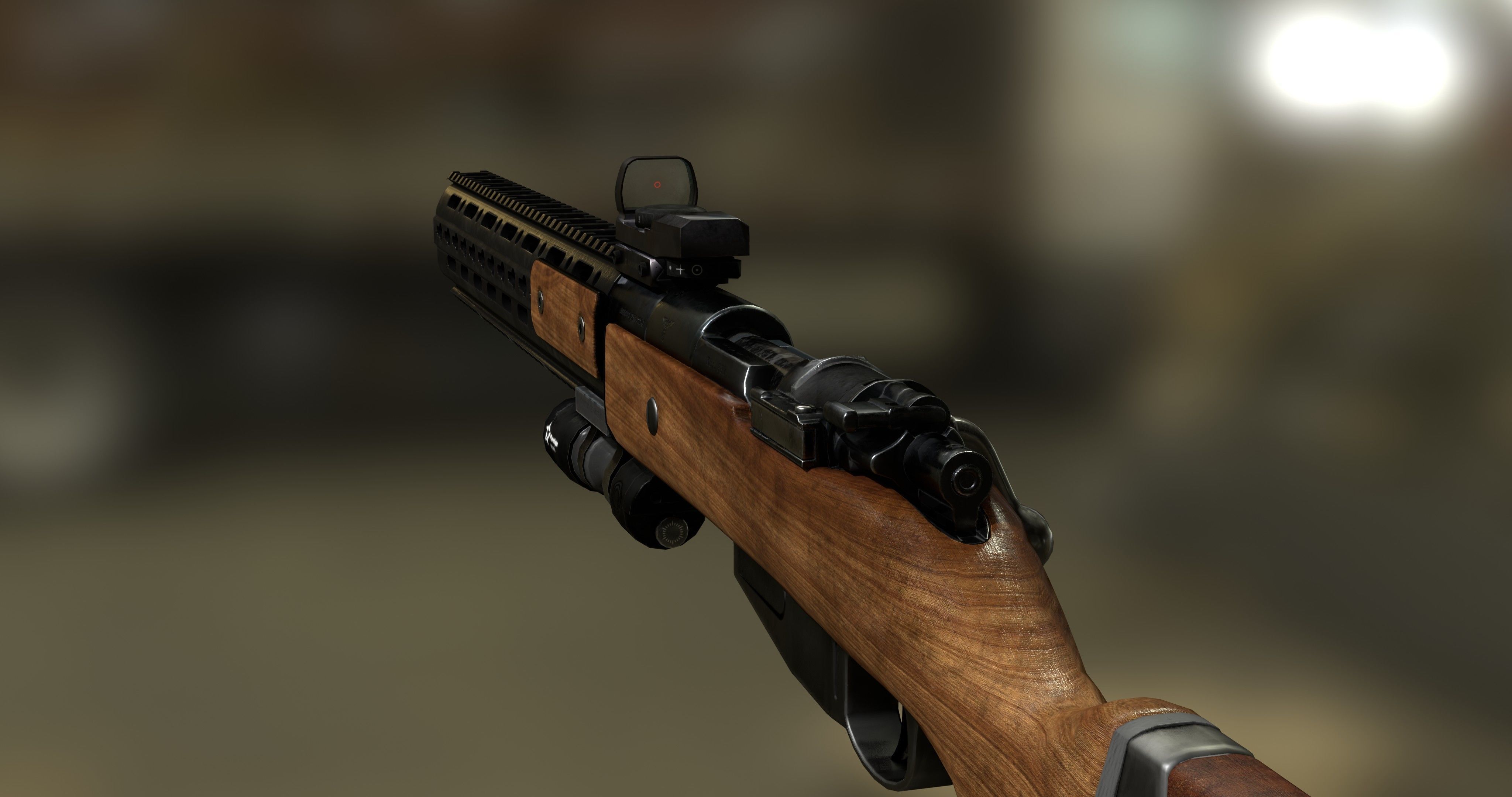 Karabiner 98k  Tactical Rifle Low-poly 3D model_1