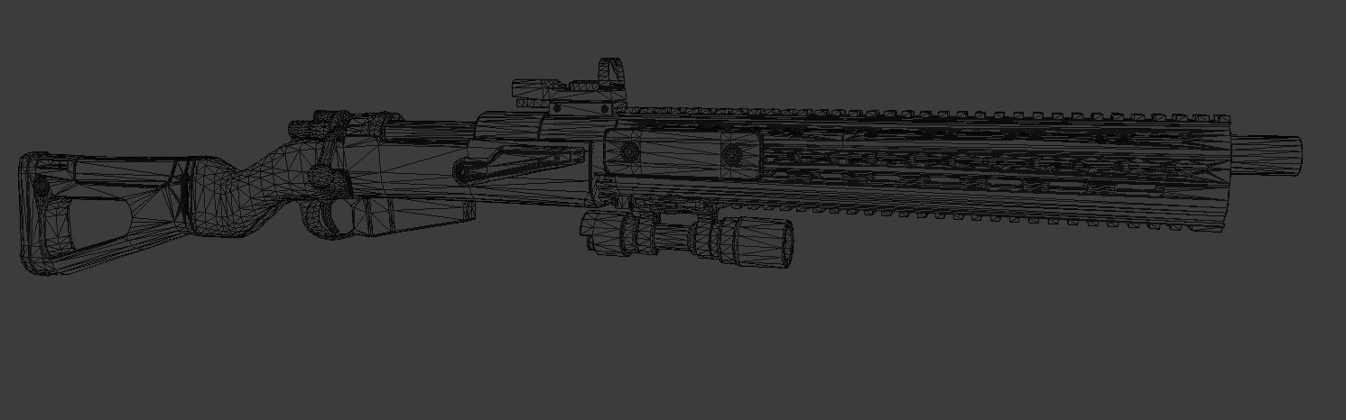 Karabiner 98k  Tactical Rifle Low-poly 3D model_12