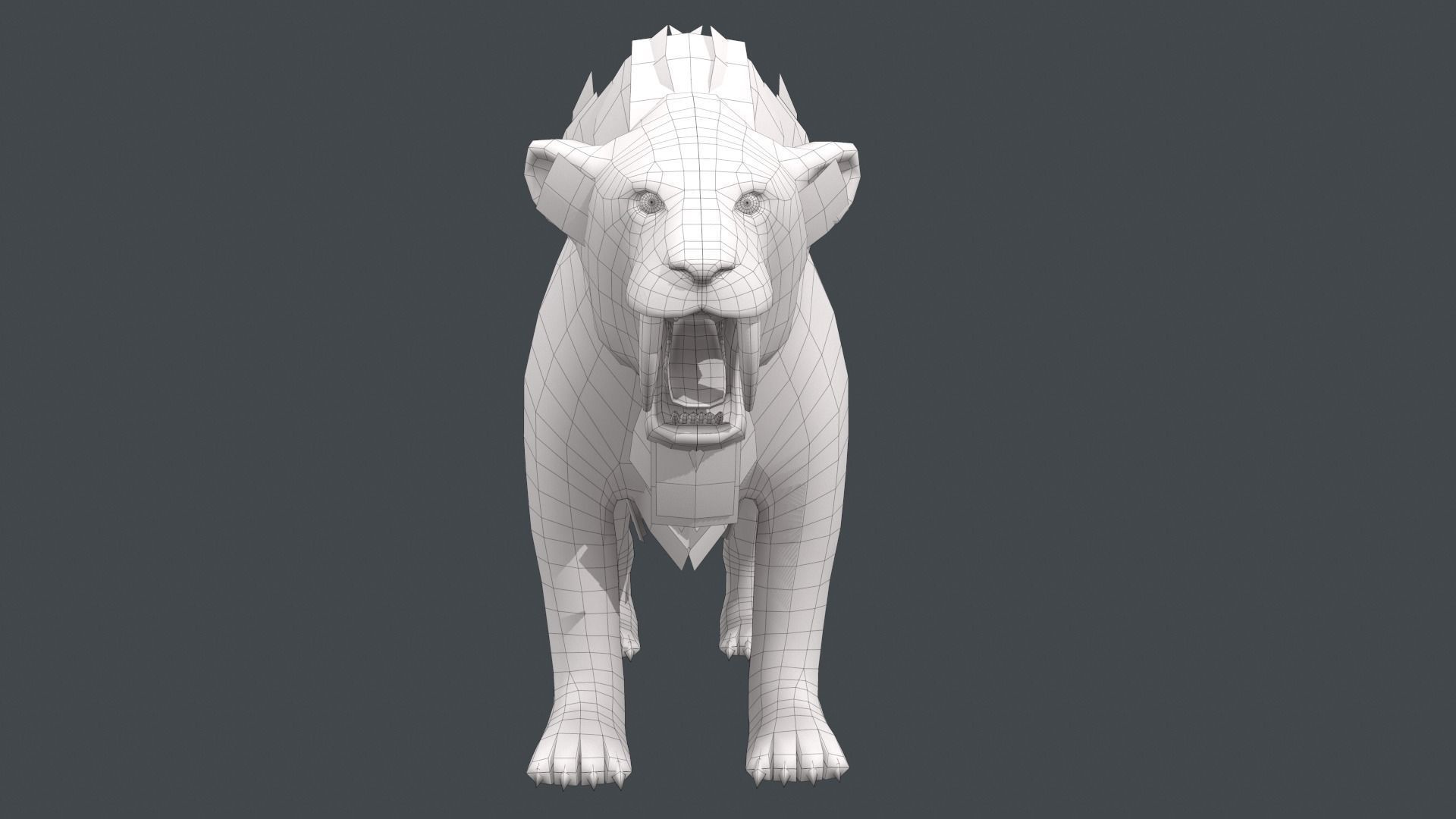 Saber tooth  Low-poly 3D model_24