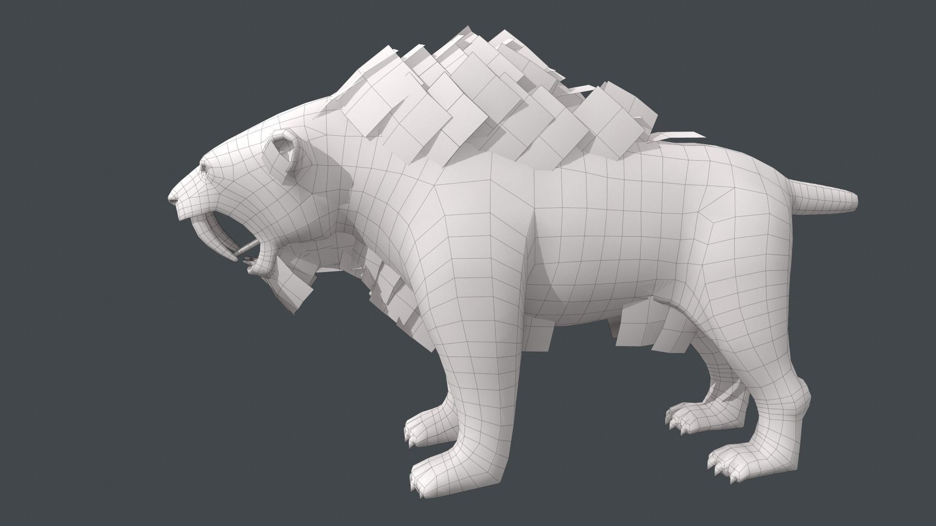 Saber tooth  Low-poly 3D model_21
