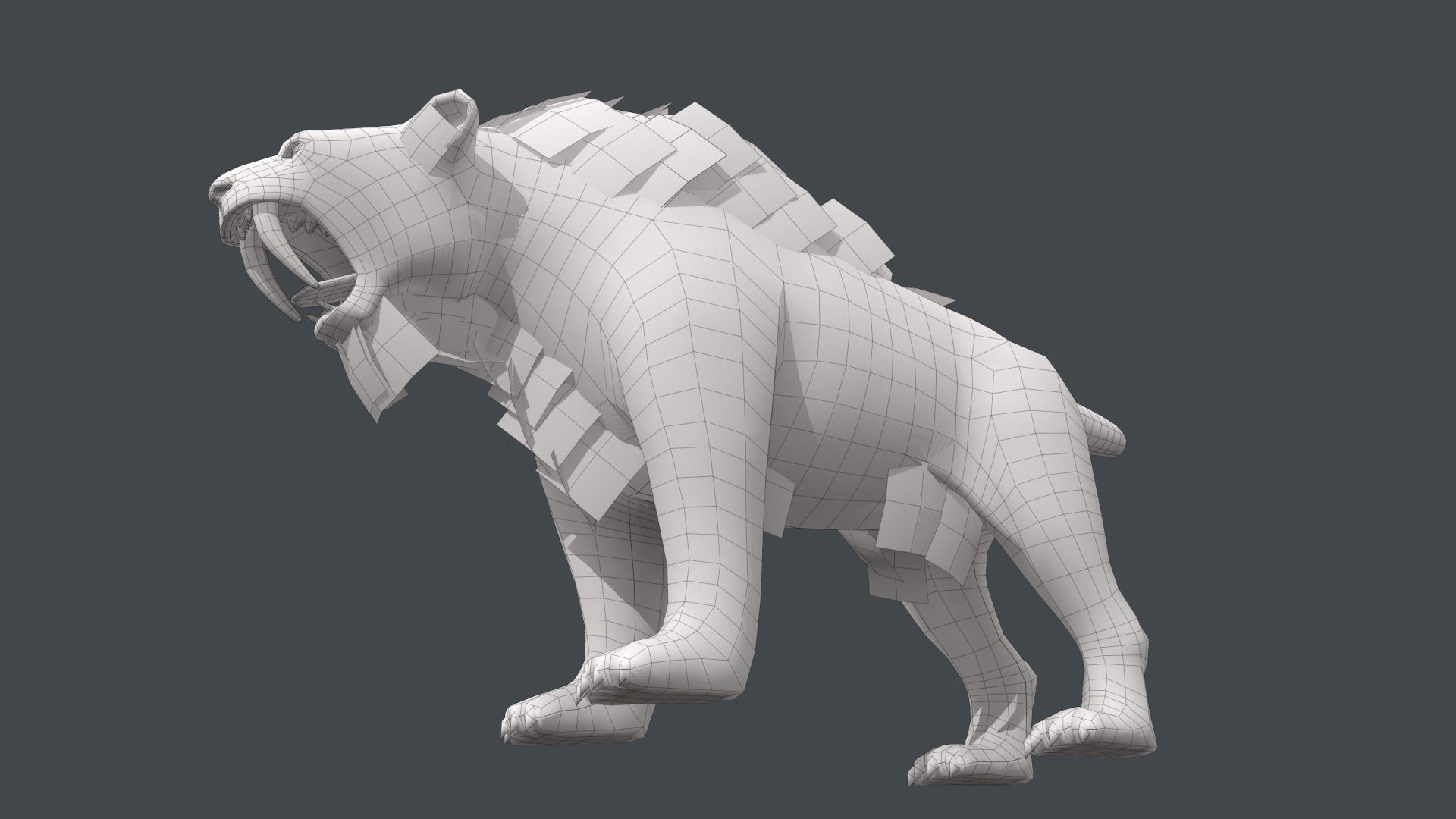 Saber tooth  Low-poly 3D model_25