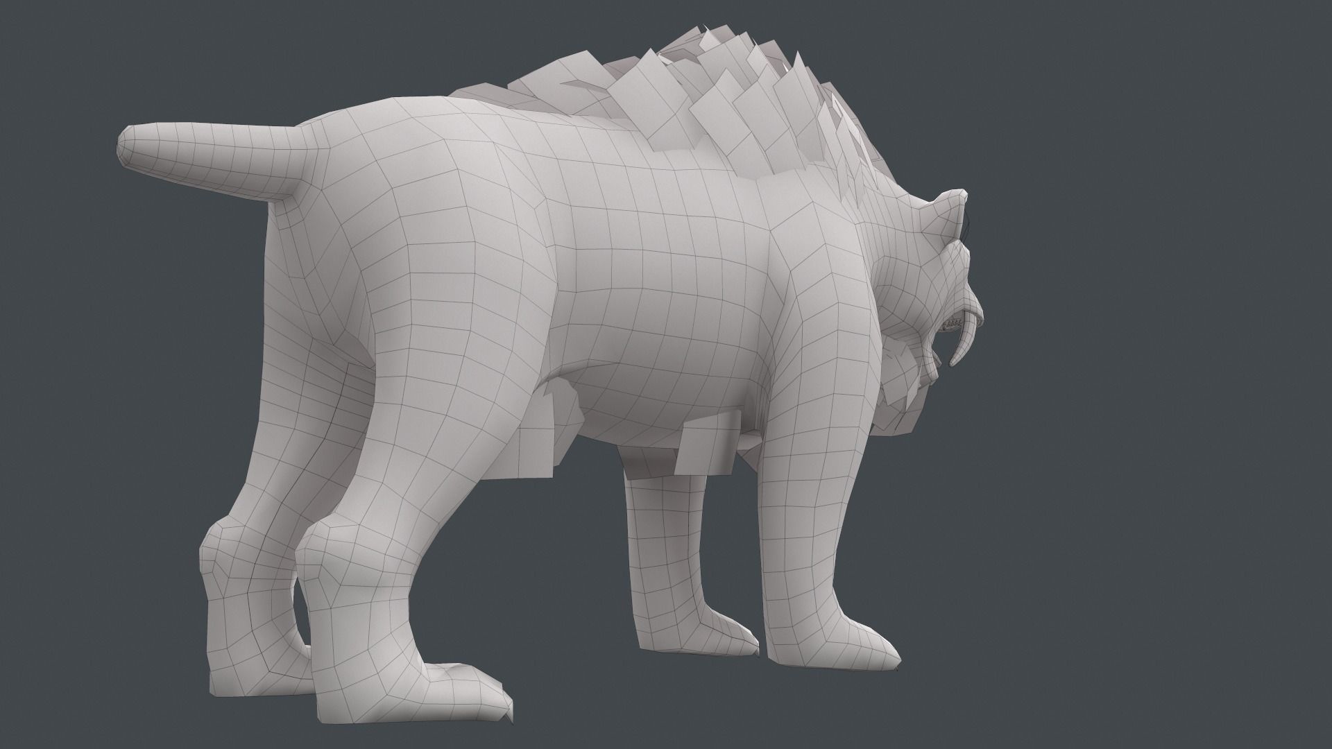 Saber tooth  Low-poly 3D model_22