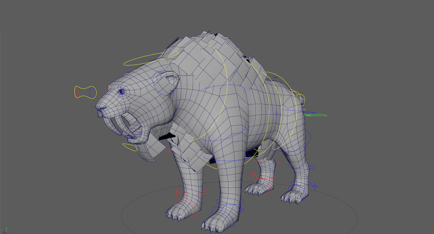 Saber tooth  Low-poly 3D model_14