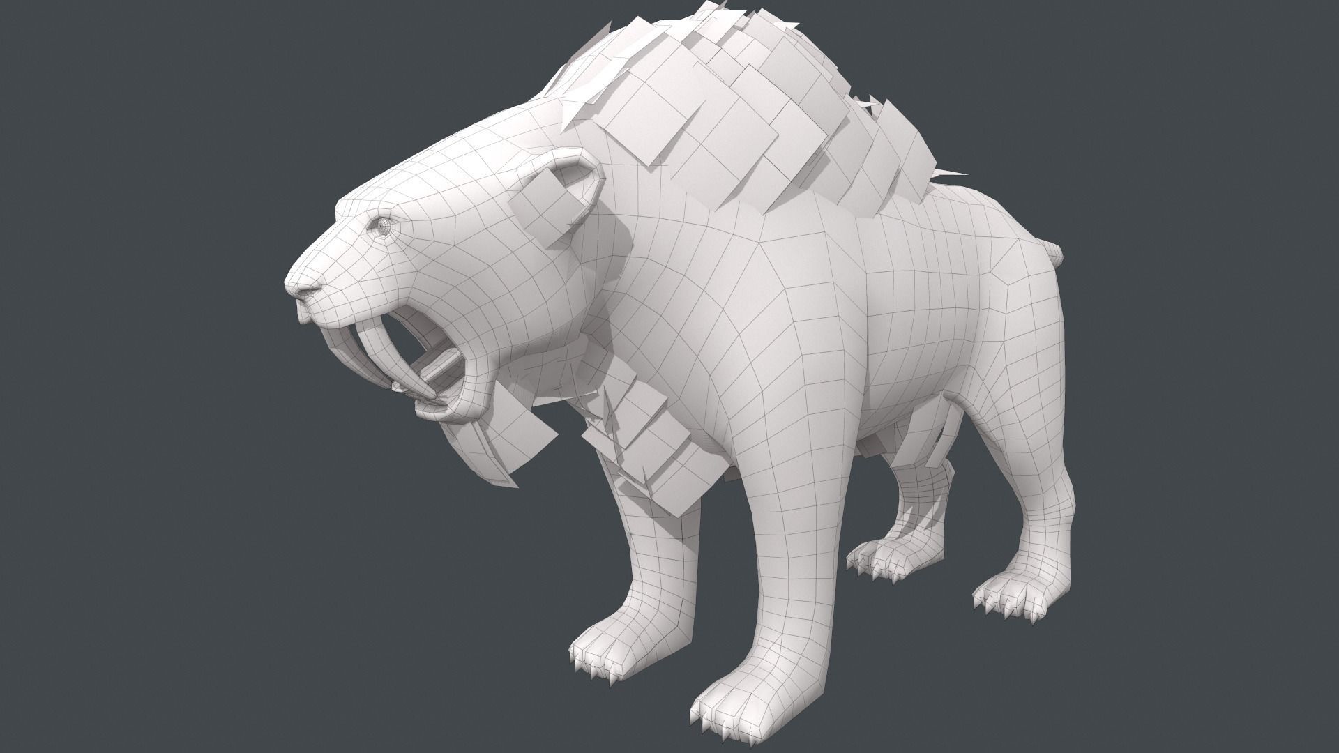 Saber tooth  Low-poly 3D model_20
