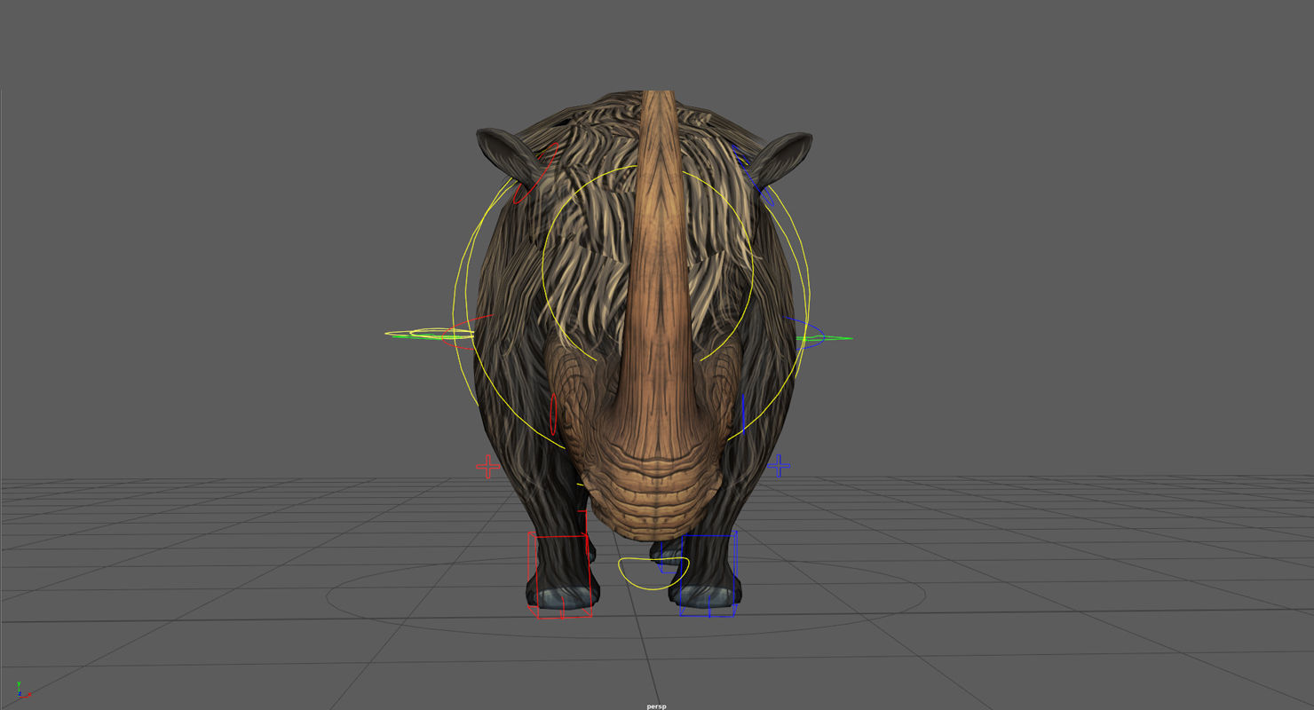 Woolly Rhinoceros Low-poly 3D model_16