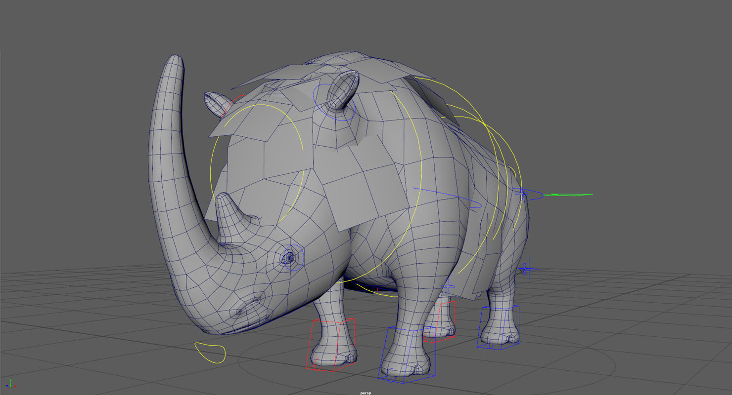 Woolly Rhinoceros Low-poly 3D model_20
