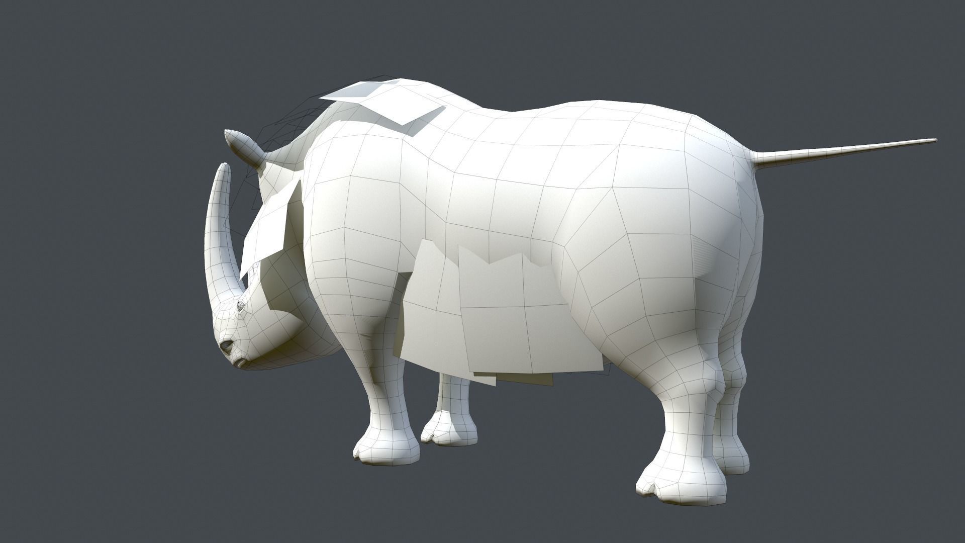 Woolly Rhinoceros Low-poly 3D model_11