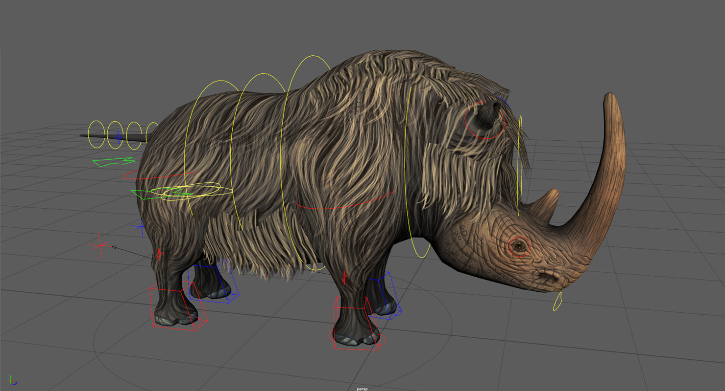 Woolly Rhinoceros Low-poly 3D model_17