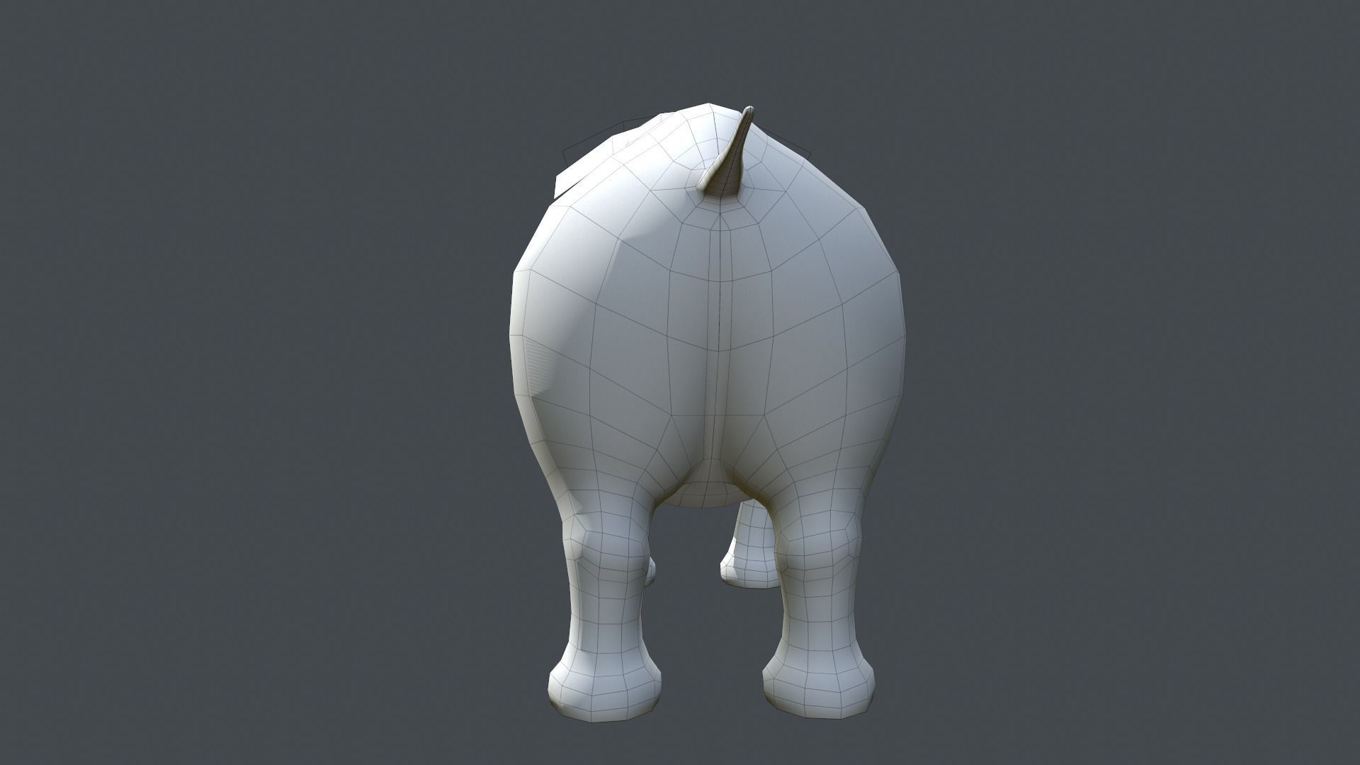 Woolly Rhinoceros Low-poly 3D model_9