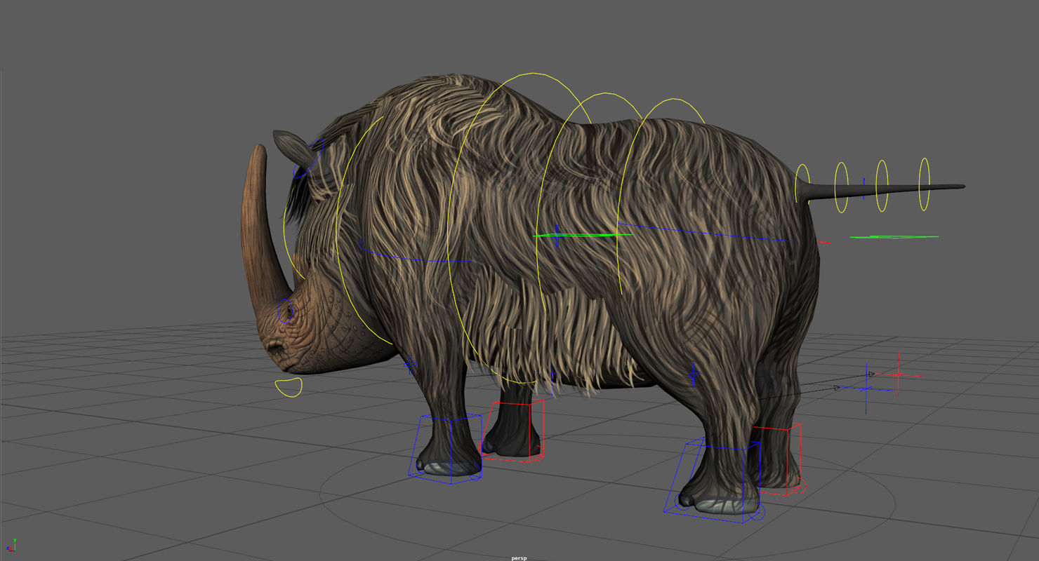 Woolly Rhinoceros Low-poly 3D model_18