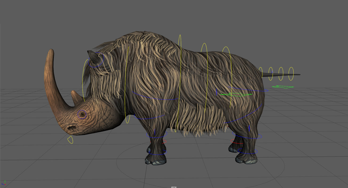 Woolly Rhinoceros Low-poly 3D model_15