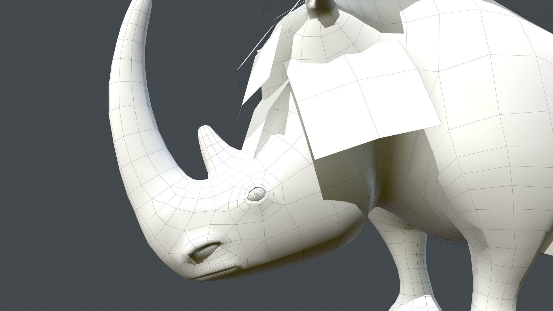 Woolly Rhinoceros Low-poly 3D model_12