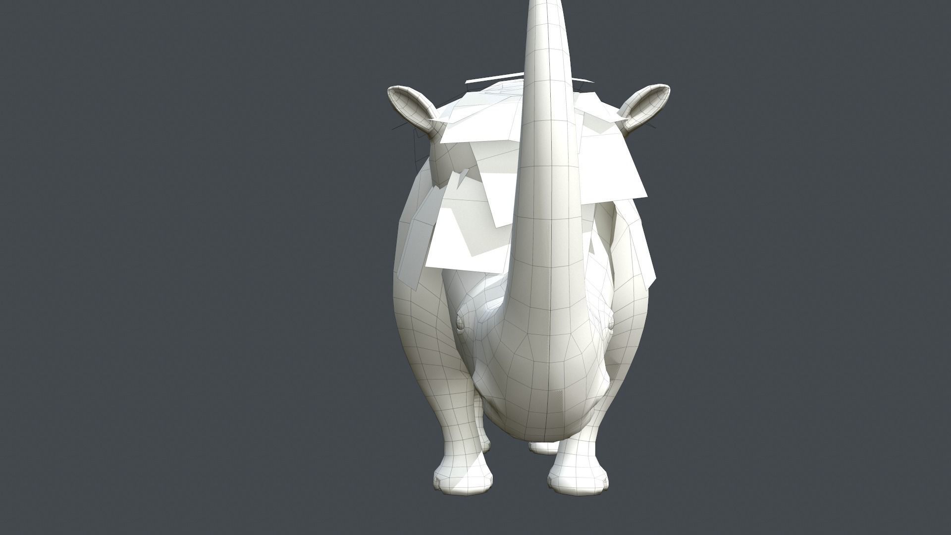 Woolly Rhinoceros Low-poly 3D model_10