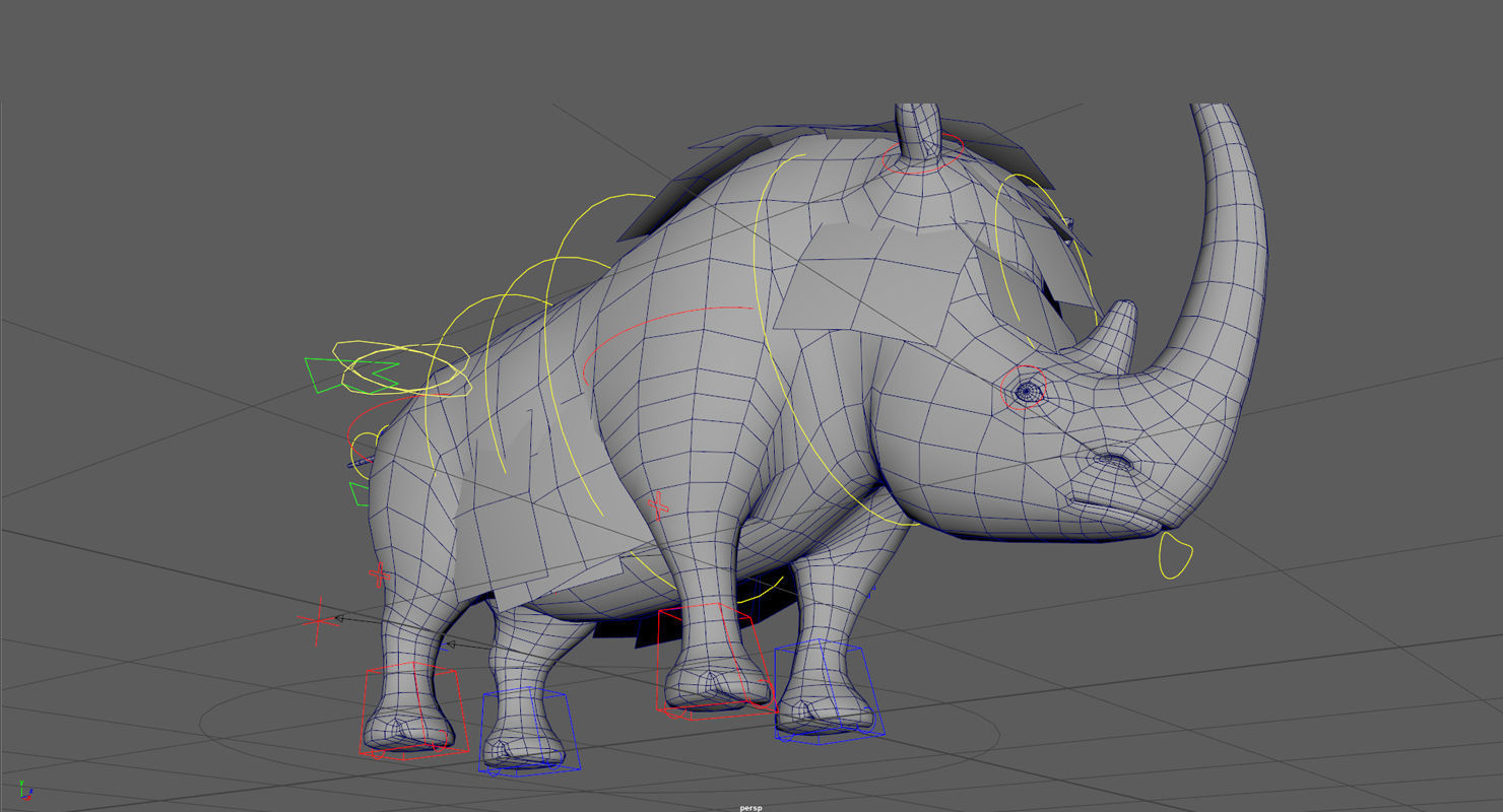 Woolly Rhinoceros Low-poly 3D model_23