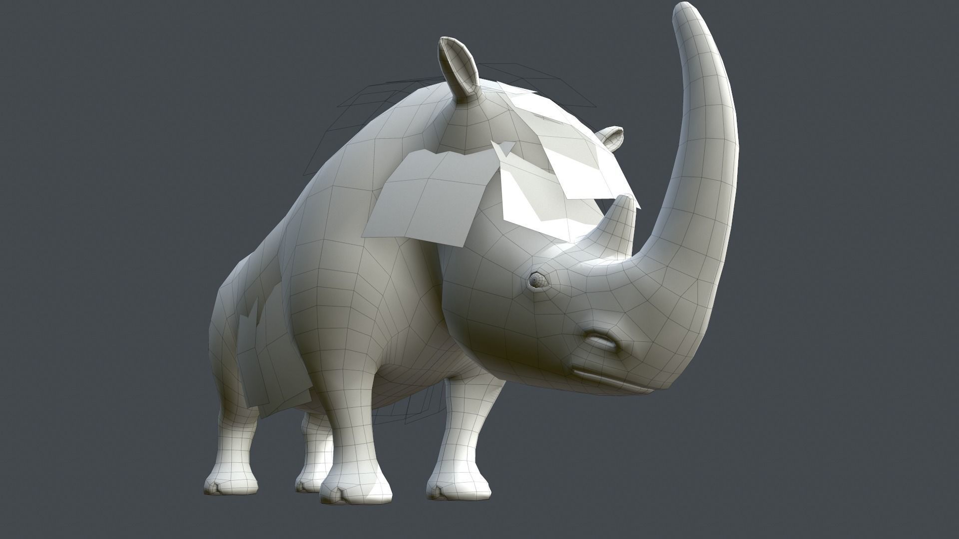 Woolly Rhinoceros Low-poly 3D model_13