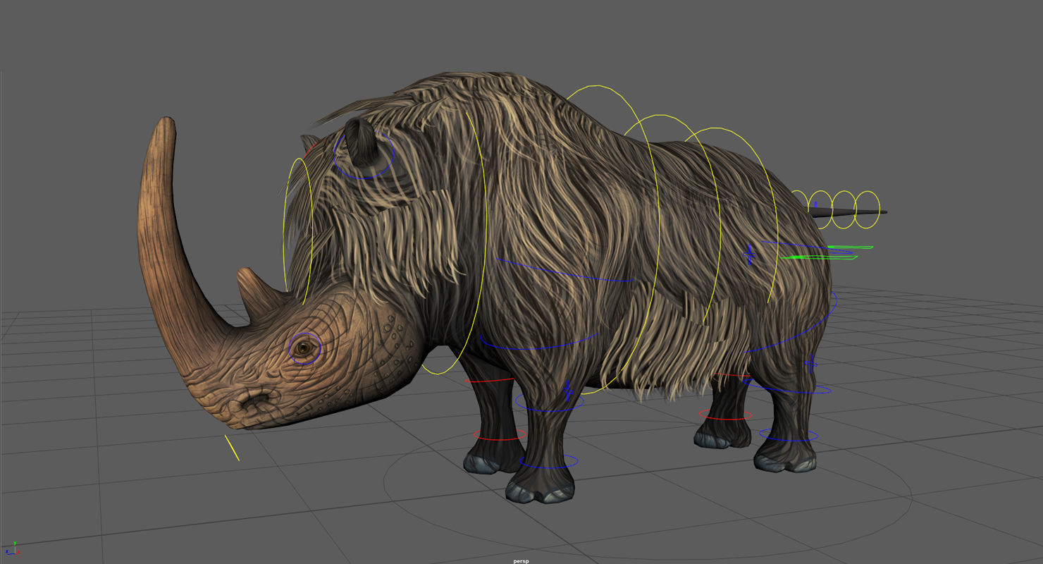 Woolly Rhinoceros Low-poly 3D model_14