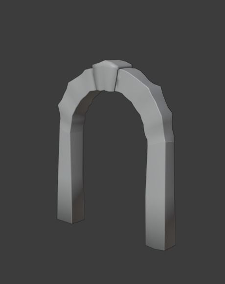 Stone Brick Gateway Free 3D model_6
