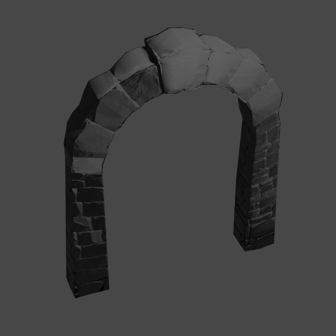 Stone Brick Gateway Free 3D model_8