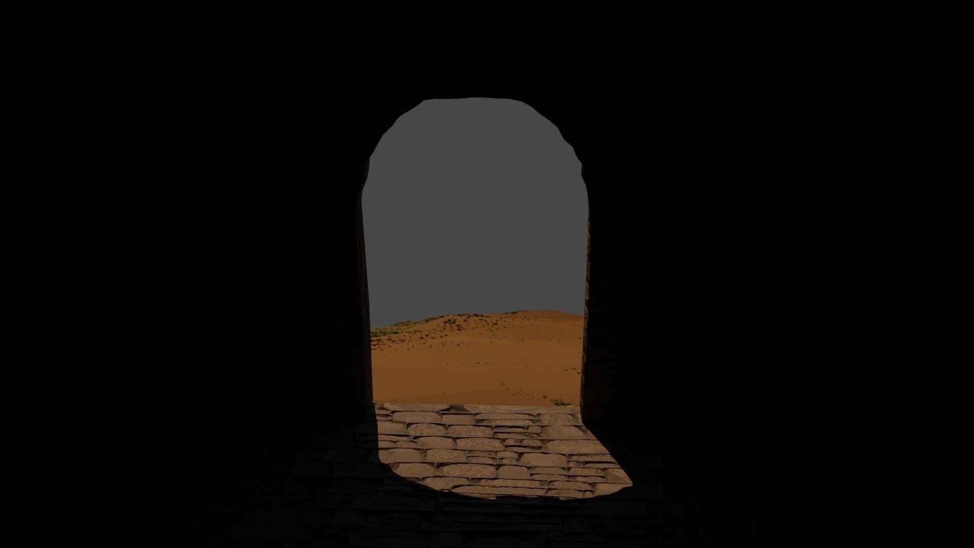 Stone Brick Gateway Free 3D model_4