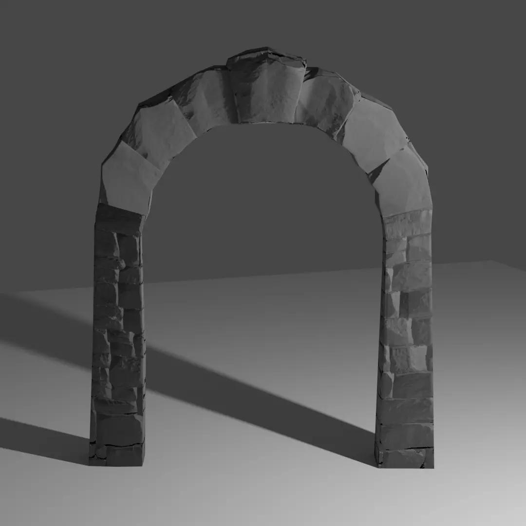 Stone Brick Gateway Free 3D model_0