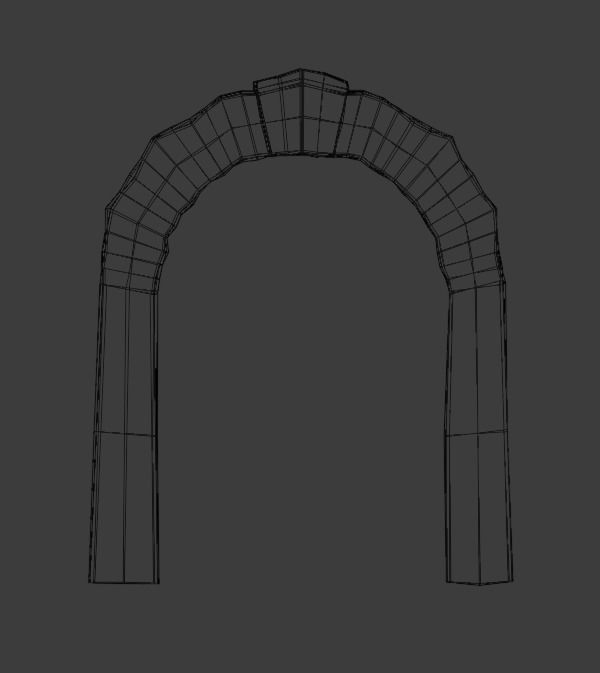 Stone Brick Gateway Free 3D model_11