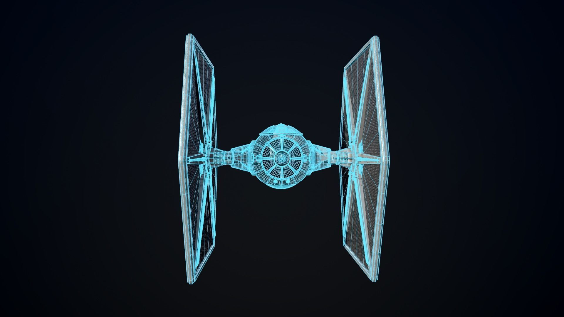 Tie Fighter Low-poly 3D model_8