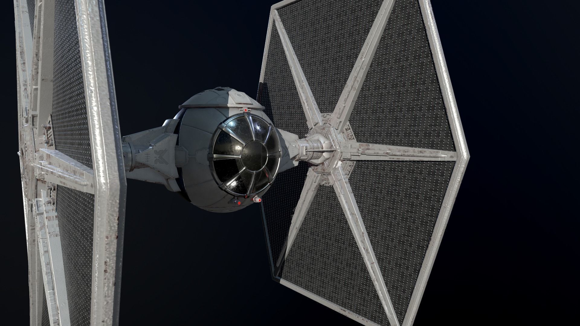 Tie Fighter Low-poly 3D model_14