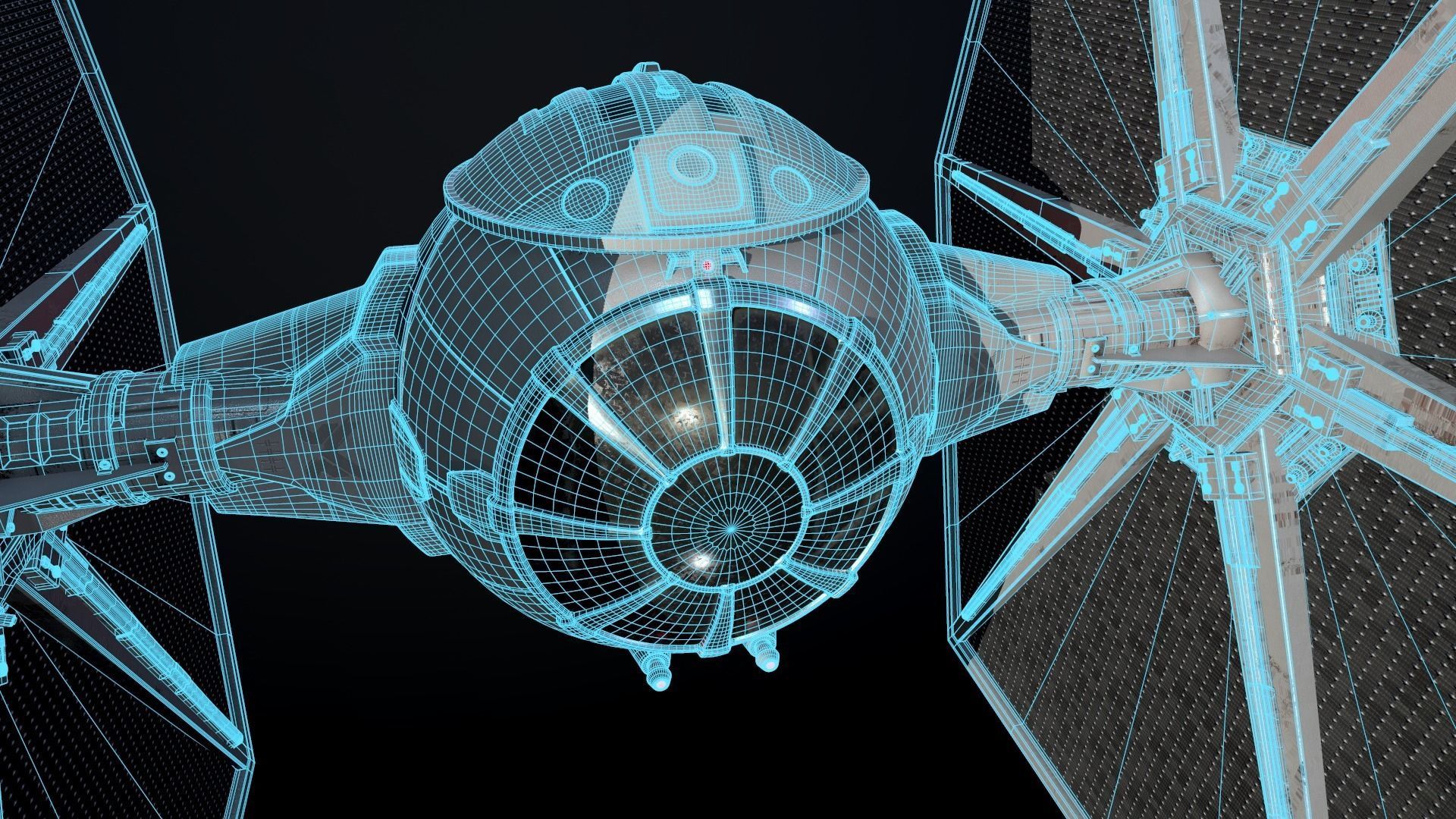 Tie Fighter Low-poly 3D model_16