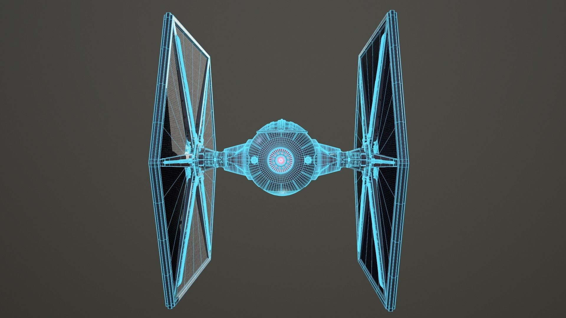 Tie Fighter Low-poly 3D model_10
