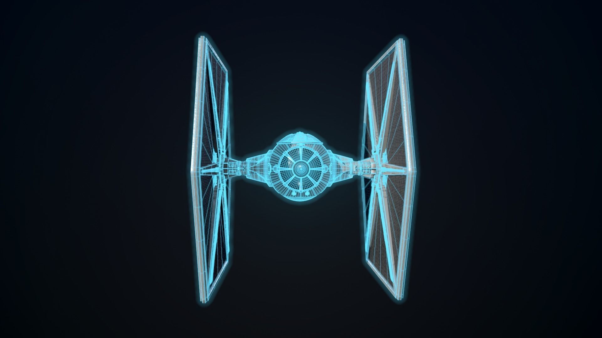 Tie Fighter Low-poly 3D model_12