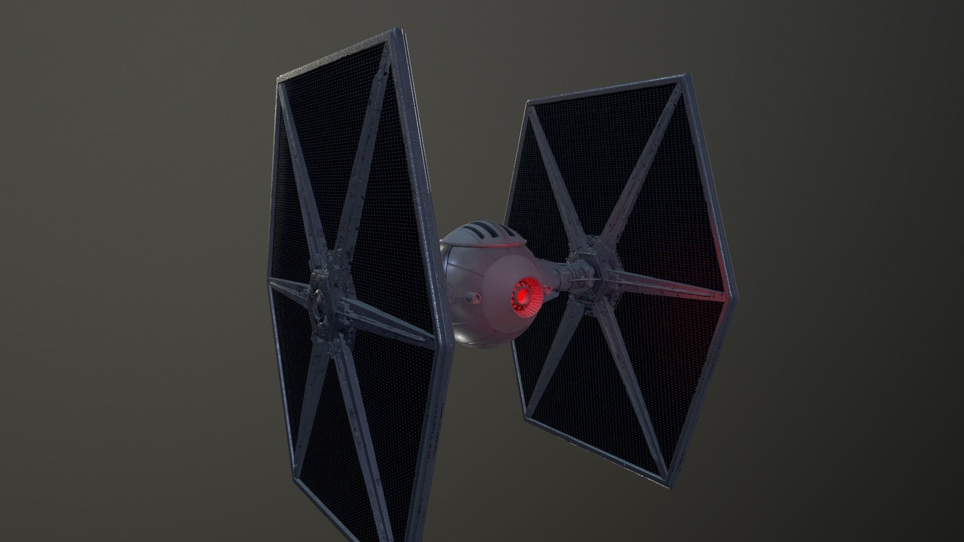 Tie Fighter Low-poly 3D model_4