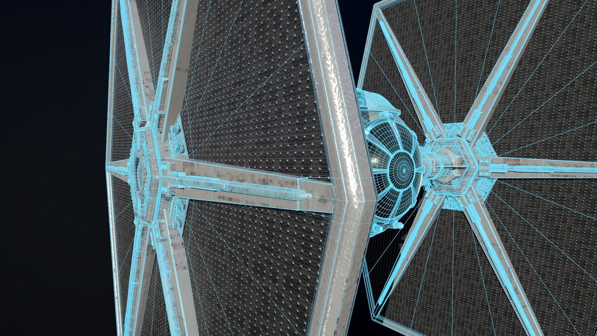 Tie Fighter Low-poly 3D model_17