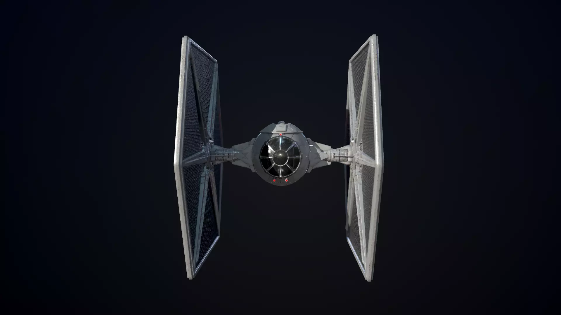 Tie Fighter Low-poly 3D model_0