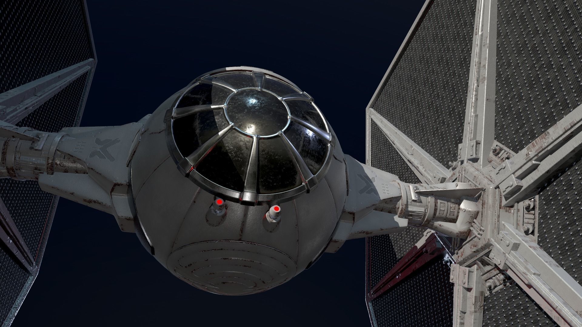 Tie Fighter Low-poly 3D model_6