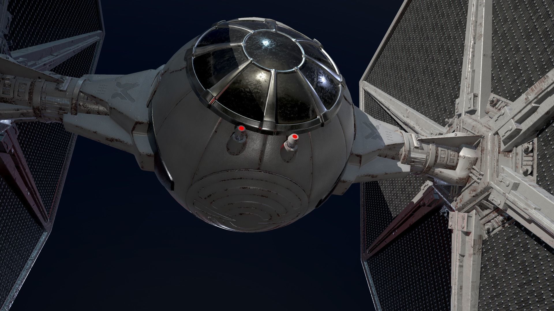 Tie Fighter Low-poly 3D model_15