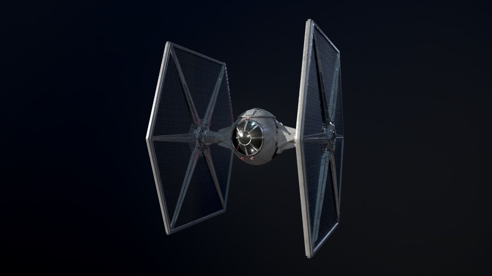 Tie Fighter Low-poly 3D model_3