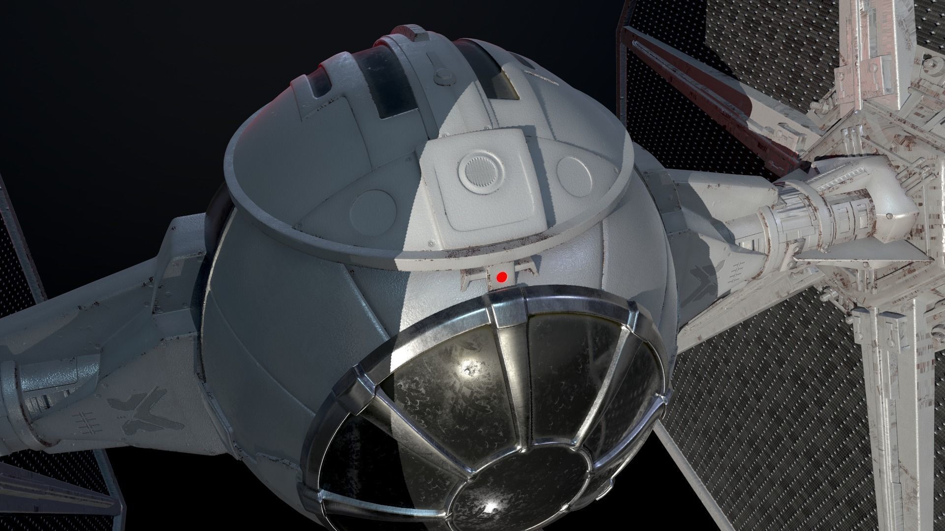 Tie Fighter Low-poly 3D model_5
