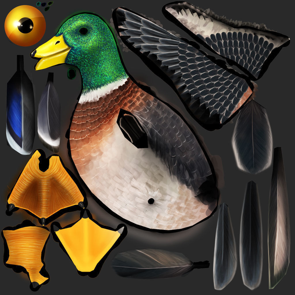 Mallard Duck Low-poly 3D model_18