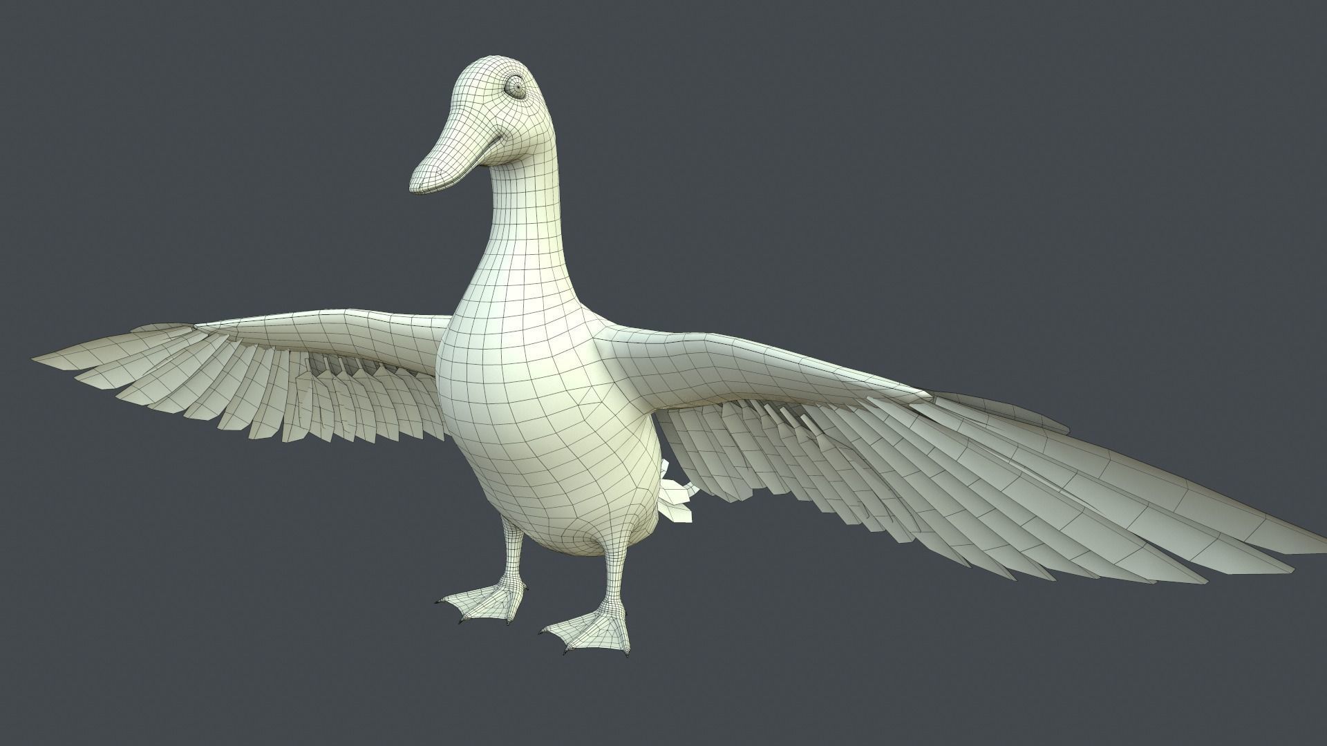 Mallard Duck Low-poly 3D model_16