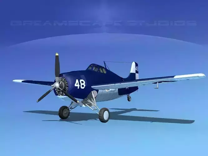 Grumman F4F-3 Wildcat V19 3D model