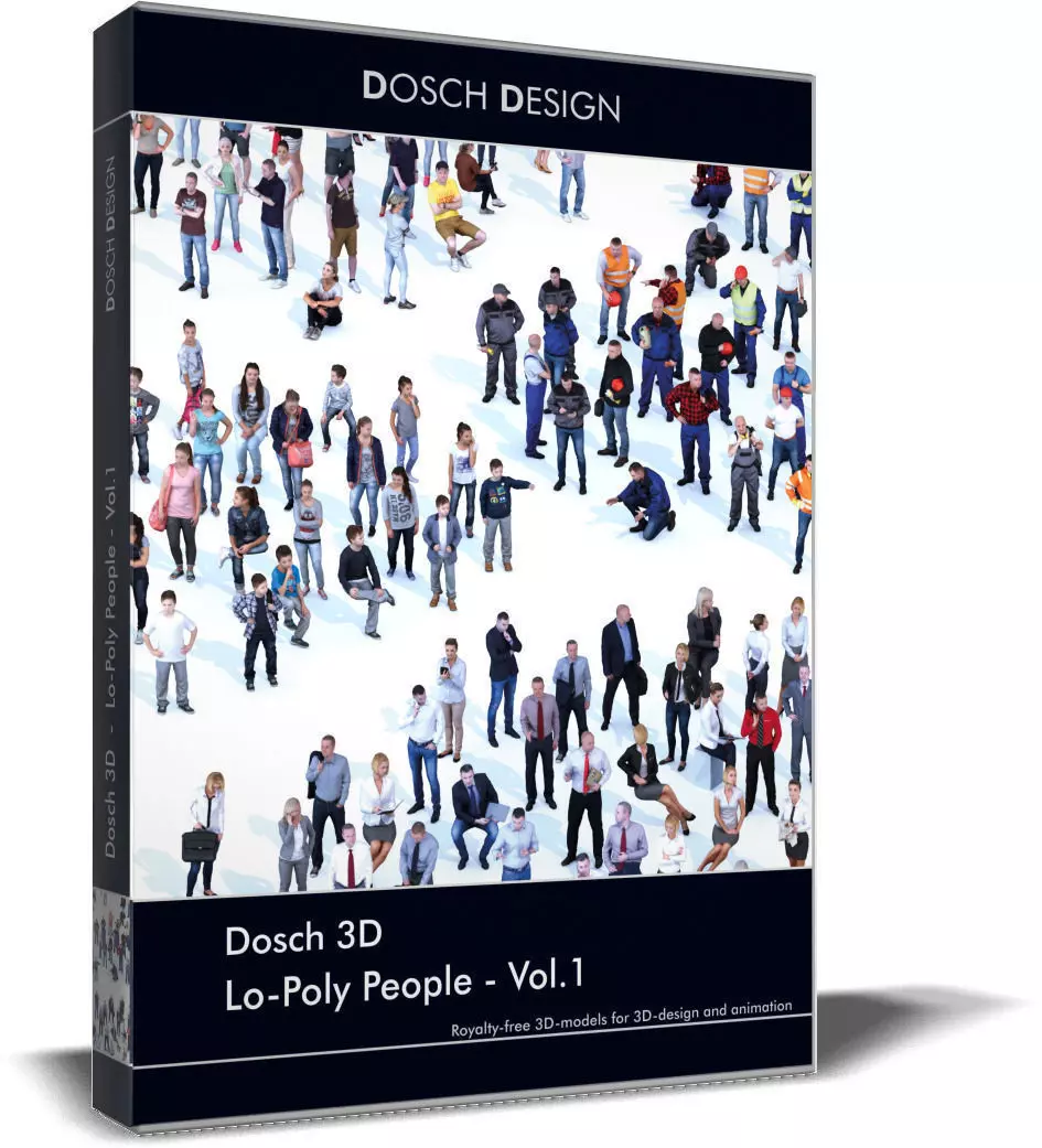 Dosch 3D Lo-Poly People Vol1 Sample Free low-poly 3D model_0