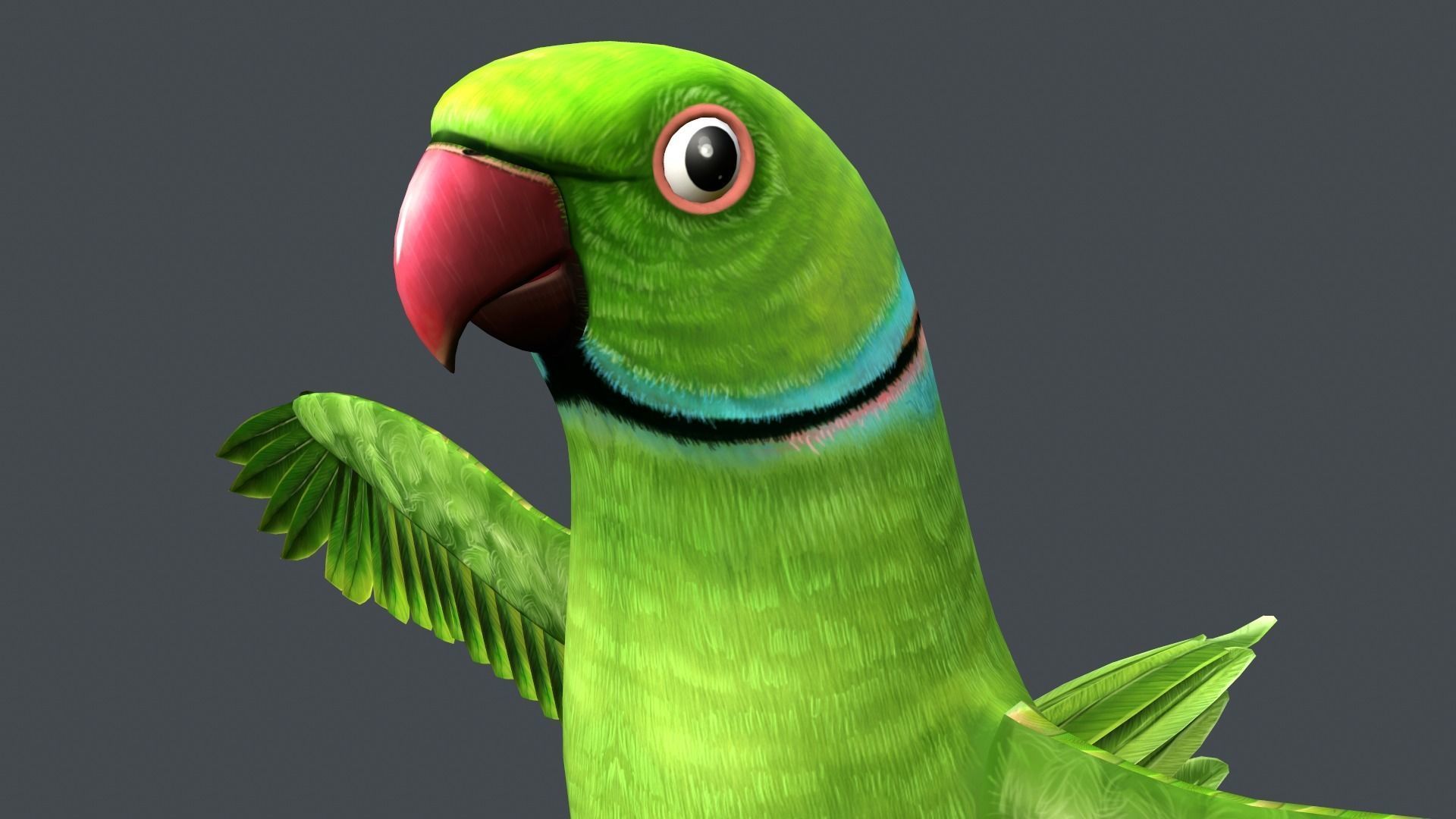 Parrot  bird Low-poly 3D model_2