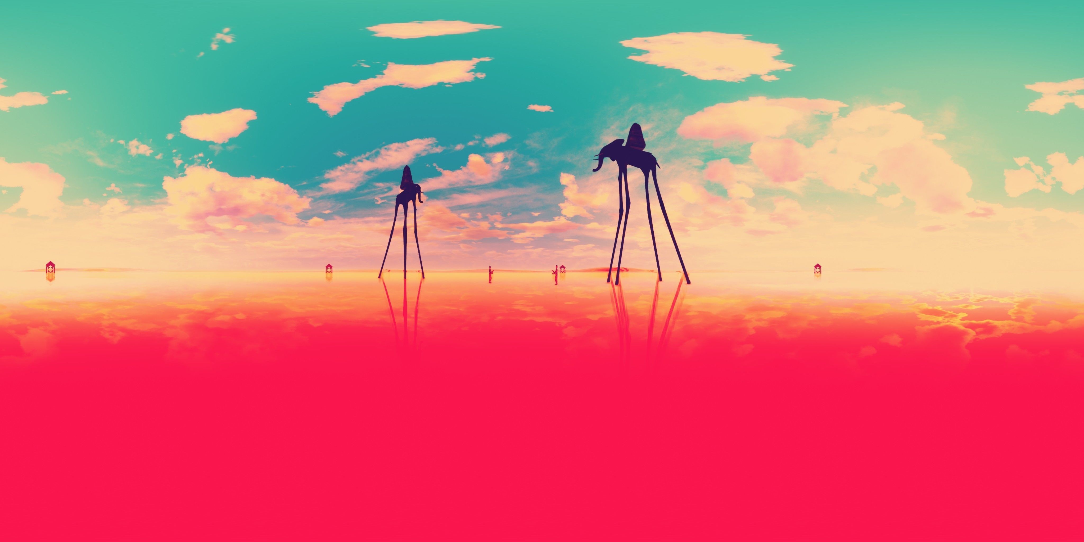 Tribute to Dali The elephants Low-poly 3D model_14