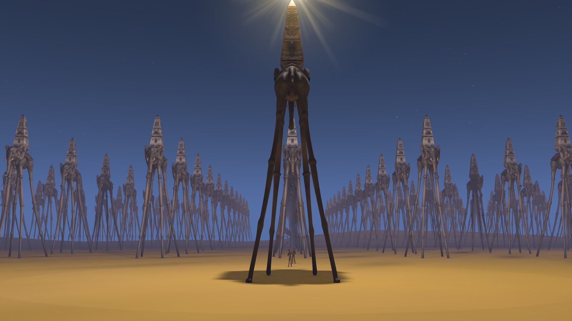 Tribute to Dali The elephants Low-poly 3D model_4